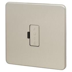 Knightsbridge 13A 1 Gang Screwless Flat Plate Unswitched Fused Spur - Brushed Chrome