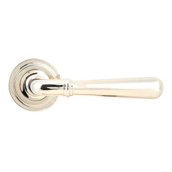 From The Anvil Polished Nickel Door Handles on Round Art Deco Rose - Newbury Range