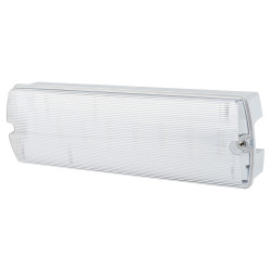 Integral LED 5W LED Bulkhead Light with Emergency - IP65 - 4000K Cool White - White
