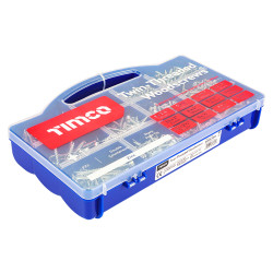 TIMCO Assorted Pozi Countersunk Wood Screws Carry Case - Mixed Tray - Zinc Plated - Pack of 1140