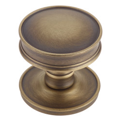 Burlington by Frelan Berkeley Ringed Mortice Door Knob - 65mm Rose Diameter - Antique Brass