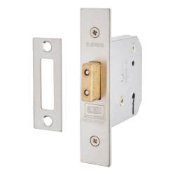 UNION 2177 3 Lever Deadlock - 65mm Case - 44.5mm Backset - Satin Stainless Steel