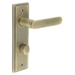 Burlington by Frelan Antique Brass Fire Rated DIN Bathroom Door Handles - Kensington - Inner 2 - 200 x 55mm