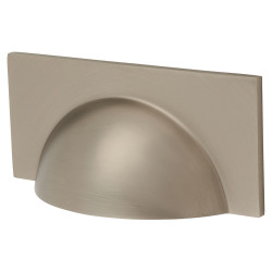 Crofts & Assinder Monmouth Square Cabinet Cup Handle - 64mm Centres - Brushed Iron