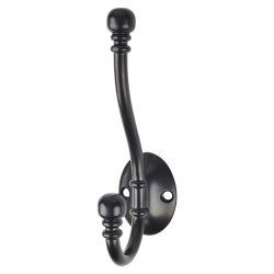 Altro Diecast Ball End Single Hat & Coat Hook - 130 x 35mm - Black