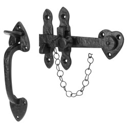 Olde Forge Antique Black Iron Cottage Thumb Latch Set
