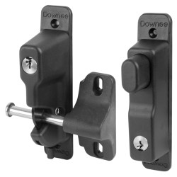Double Sided Lockable Gravity Safety Catch - Locked Open & Closed - 127 x 107 x 60mm - Black