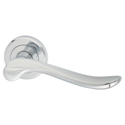 Serozzetta by Carlisle Brass Polished Chrome Scroll Door Handles on Round Rose - Verdun Range