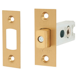 Jedo 5mm Heavy Duty Tubular Bathroom Deadbolt - 64mm Case - 44mm Backset - Square - Satin Brass