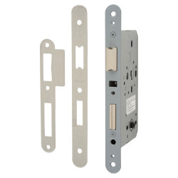 Arrone AR8103 DIN Bathroom Lock - 88mm Case - 60mm Backset - Radius- Satin Stainless Steel
