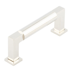 Burlington by Frelan Westminster 17.5mm D-Bar Cabinet Pull Handle - 96mm c/c - Polished Nickel