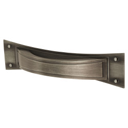 Altro Titan Georgian Cabinet Pull Handle on Backplate - 96mm Centres - Pewter
