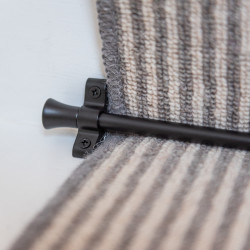 Altro Stair Rod with Fluted Finials - 900mm Length - Matt Black