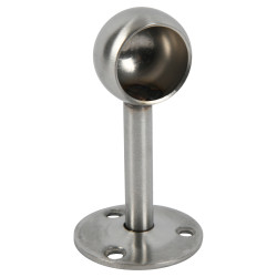Rothley 25mm Hanging Rail End Bracket - Brushed Stainless Steel