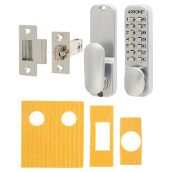 Arrone AR195 Fire Rated Mechanical Code Lock with Intumescent - Holdback Option - Satin Chrome