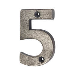 Olde Forge 78mm Screw Fix Door Numeral - 5 - Pewter