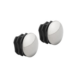 elfa Top Track System - Click In Clothes Hanging Rail End Caps - 25 x 18 x 25mm - Chrome - Pack of 2