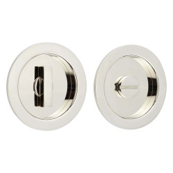 Burlington by Frelan Round Flush Privacy Handle Set - 75mm Diameter - Polished Nickel