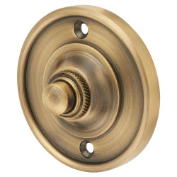 Hampstead Round Bell Push - 65mm Diameter - Antique Brass