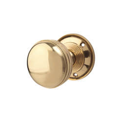 Altro Polished Brass Ringed Mortice Door Knob - 65mm Rose Diameter