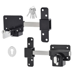 GateMate Locking Long Throw Gate Lock - 70mm Gate Thickness - Euro Thumbturn Cylinder - 316 Stainless Steel