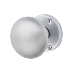 Altro Satin Chrome Round Mortice Door Knob - 58mm Rose Diameter