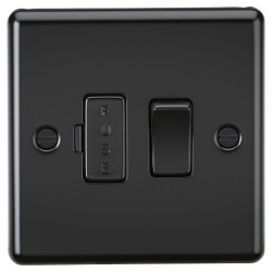 Knightsbridge 13A 1 Gang Round Edge Switched Fused Spur - Matt Black