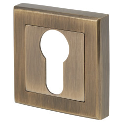 Altro Square Escutcheon - 52 x 52mm - Euro - Antique Brass