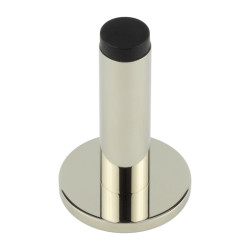 Burlington by Frelan Plain Projection Door Stop on Plain Rose - 76mm Projection - Polished Nickel