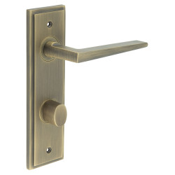 Burlington by Frelan Antique Brass Fire Rated DIN Bathroom Door Handles - Mayfair - Inner 2- 200 x 55mm
