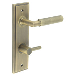 Burlington by Frelan Antique Brass Fire Rated DIN Bathroom Door Handles - Piccadilly - Inner 3 - 200 x 55mm