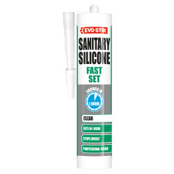 Evo-Stik Fast Set Sanitary Silicone Sealant - 310ml - Clear