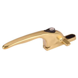 Securistyle Virage Cockspur Locking Window Handle - 9mm Nose Height - Left Hand - Gold