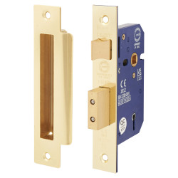 5 Lever Sashlock - 65mm Case - 44mm Backset - Electro Brass