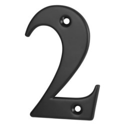 79mm Screw Fix Door Numeral - 2 - Black
