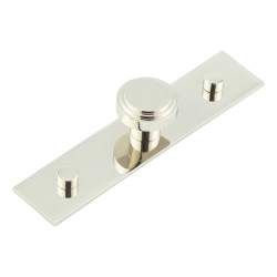 Hoxton by Frelan Cropley Stepped Round Cabinet Knob on Plain Backplate - 30mm Diameter - Polished Nickel