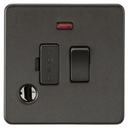 Knightsbridge 13A 1 Gang Screwless Switched Fused Spur with Neon & Flex Outlet - Smoked Bronze