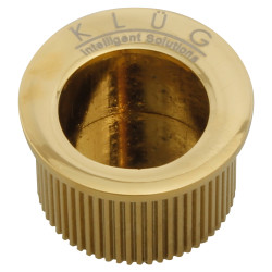 Klug Round Door Edge Finger Flush Pull - 30mm Diameter - PVD Brass
