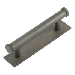 Hoxton by Frelan Thaxted 15mm Lines T-Bar Cabinet Pull Handle on Plain Backplate - 96mm c/c - Dark Bronze