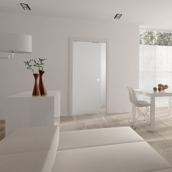 ECLISSE 8mm Glass Single Pocket Door Kit - 125mm Finished Wall Thickness - 762 x 1981mm Door Size