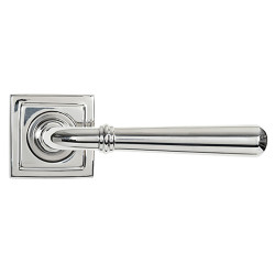 From The Anvil Polished Stainless Steel Door Handles on Square Rose - Newbury Range