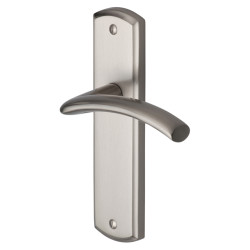 Heritage Brass by M Marcus Satin Nickel Latch Door Handles - Centaur Range - 189 x 48mm
