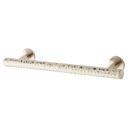 Hampstead Kendal 10.5mm Hammered T-Bar Cabinet Pull Handle - 128mm Centres - Satin Nickel