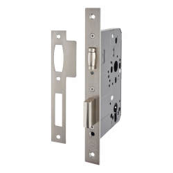 Arrone AR916 Euro Profile DIN Rollerbolt - 105mm Case - 80mm Backset - Satin Stainless Steel
