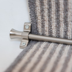 Altro Stair Rod with Fluted Finials - 900mm Length - Satin Nickel