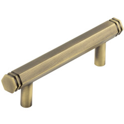 Hoxton by Frelan Nile 15mm Hex T-Bar Cabinet Pull Handle - 96mm c/c - Antique Brass