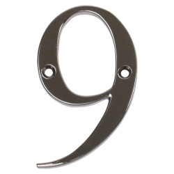 76mm Screw Fix Door Numeral - 6 / 9 - Bright Bronze