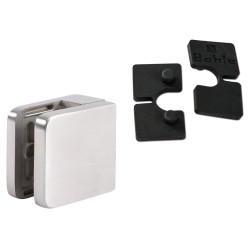 Bohle Square Balustrade Clamps & Inserts - 10mm Glass - 45mm x 45mm - Stainless Effect - Pack of 4