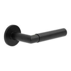 CRES by Frelan Black Sprung Fire Rated Door Handles on Round Rose - CR-102 Range