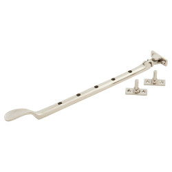 Altro Cast Victorian Casement Window Stay - 12"/300mm Length - Polished Nickel